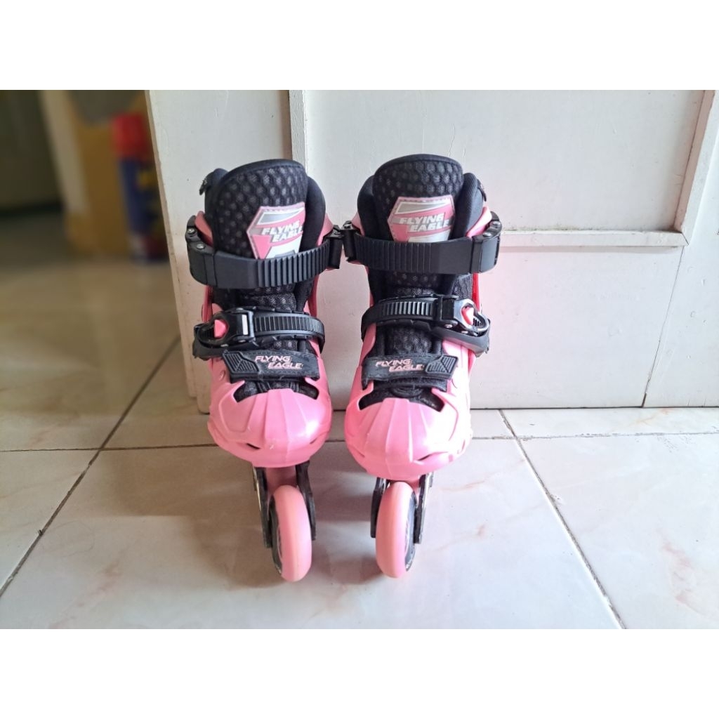 Sepatu Roda Inline Skate Anak Flying Egle S7 Pink Preloved/Bekas