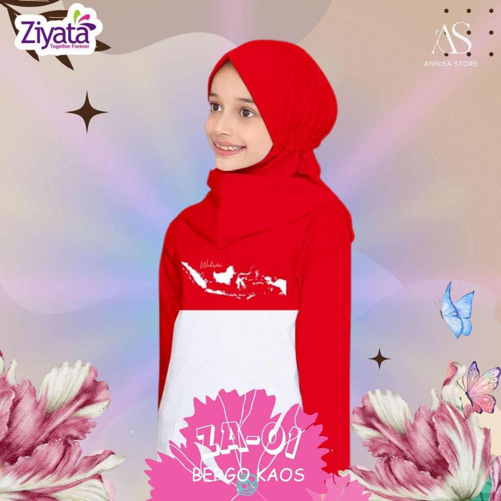 JIBAB BERGO KAOS ANAK ZIYATA ZA 01 MERAH / HIJAB KAOS ANAK BERGO COTTON SPANDEX
