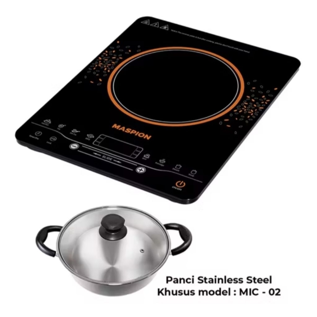 Maspion Kompor Induksi Feee Panci Stainless Steel Maspion Kompor Induksi MIC-02 / Kompor Induksi / M