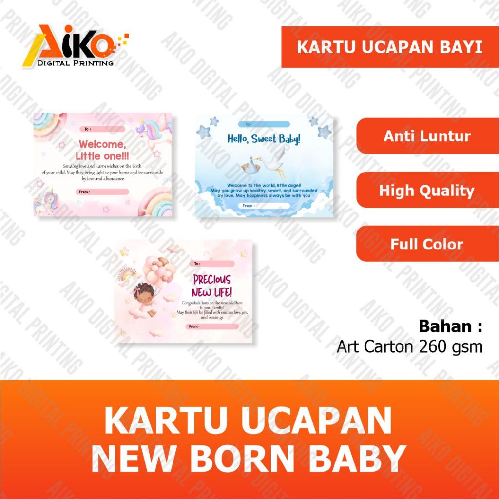 KARTU UCAPAN NEW BORN | NEW BORN BABY GREETING CARD | KARTU UCAPAN BAYI