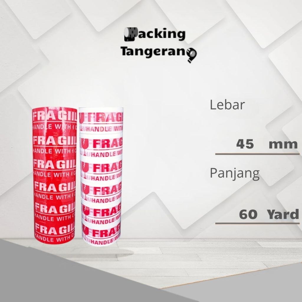 

Solatape / Lakban Fragile Merk AURA 45 MM X 60 Yard Tebal Murah