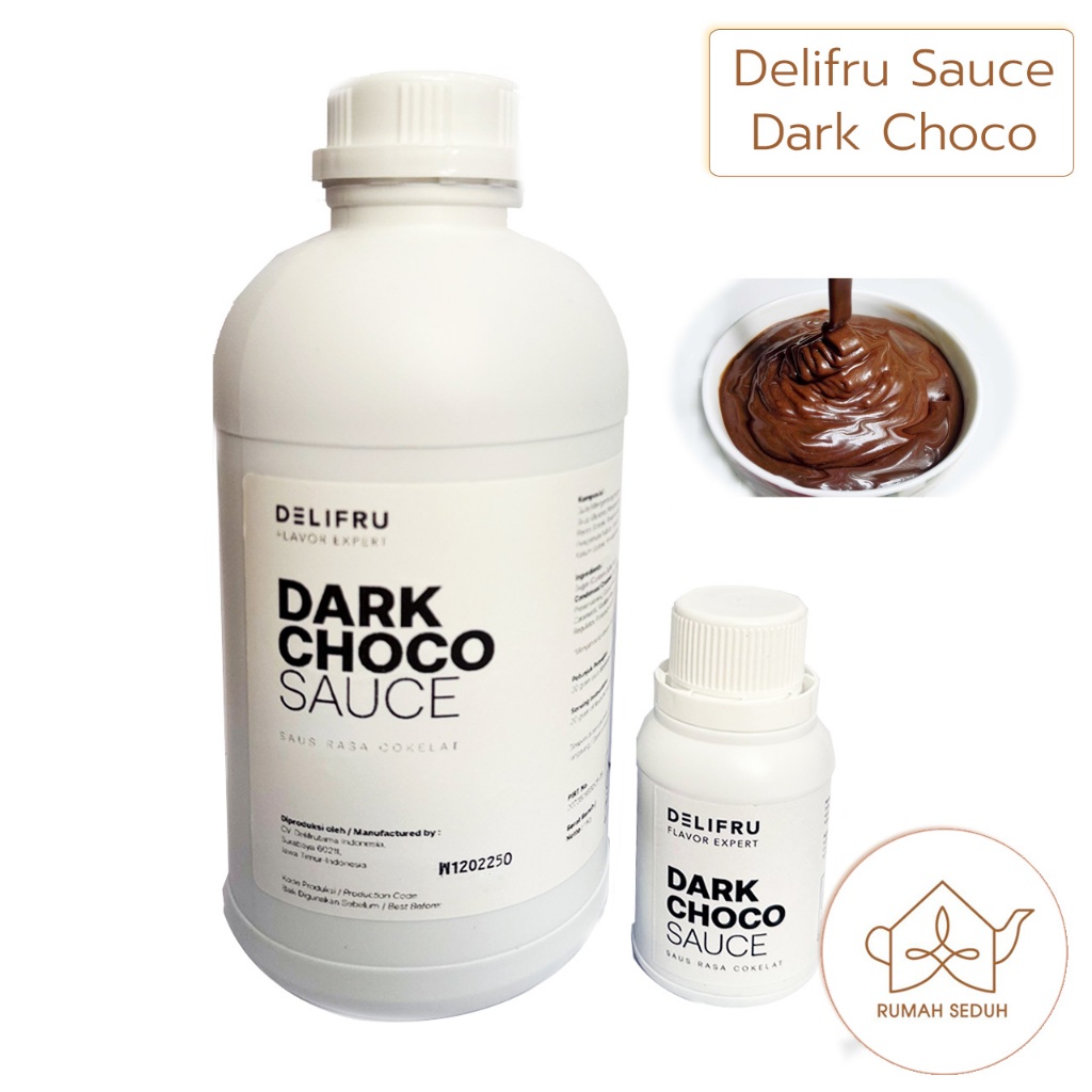 

Delifru 1Kg - Dark Chocolate Sauce - Saus Cokelat Pahit untuk Topping