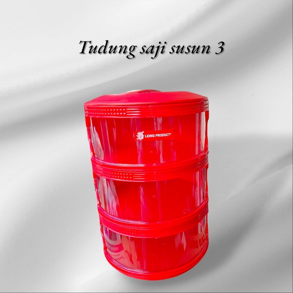 Tudung saji susun 3 tutup transparan