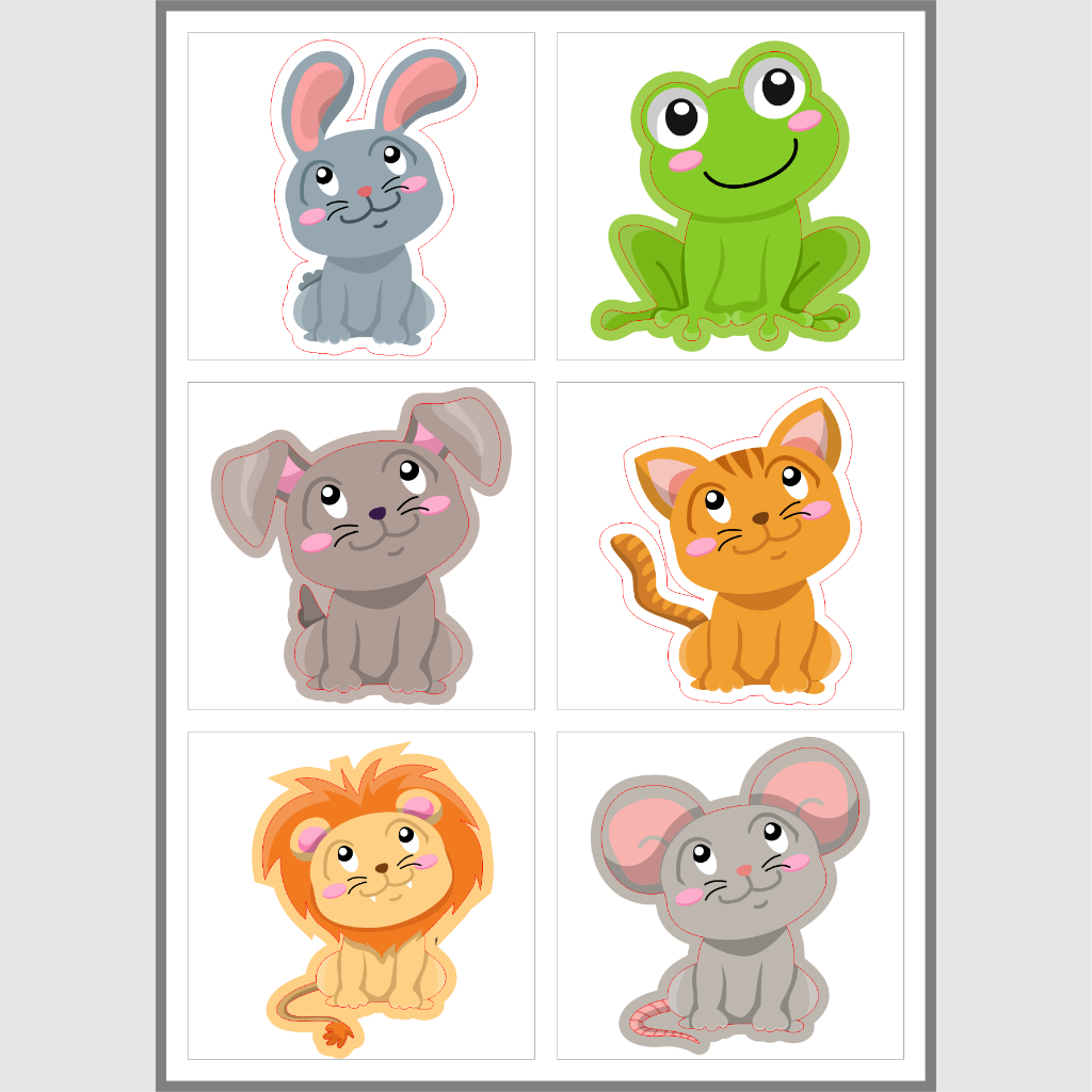 

Paket promo stiker pack 3 lembar A6 graftac gambar binatang lucu laminasi glossy atau doff