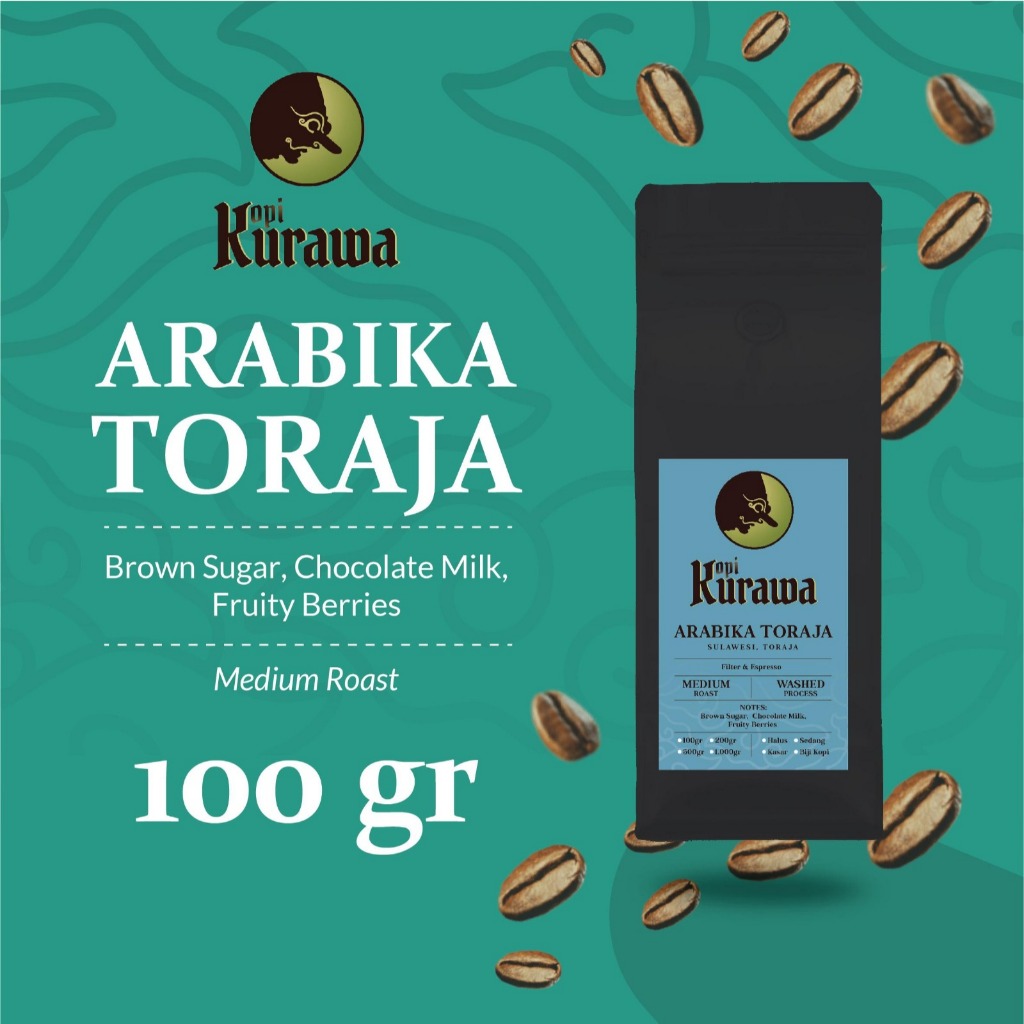 

Kopi Arabika Toraja Sapan 100gr Arabica Coffee Roasted Beans Biji Bubuk