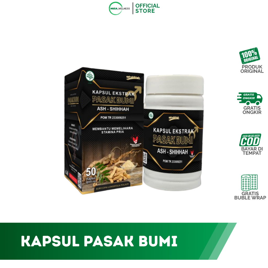 

KAPSUL PASAK BUMI ASH-SHIHAH 50 KAPSUL ORIGINAL UNTUK Kuat Tempur BPOM)