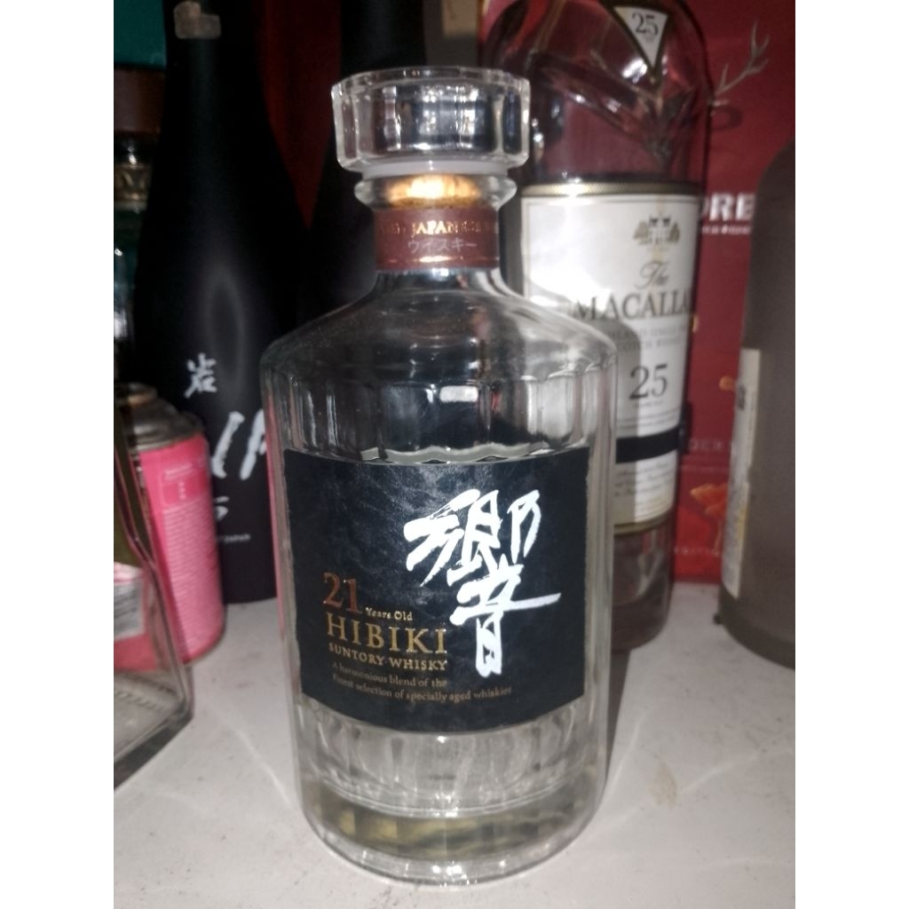 botol bekas minuman import hibik1 21yo nondus untuk hiasan