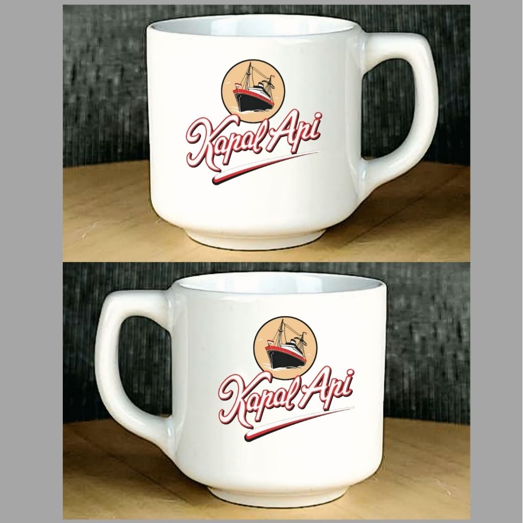 Mug custom kopi teh mug jengki/jazz cangkir kapal api gelas keramik