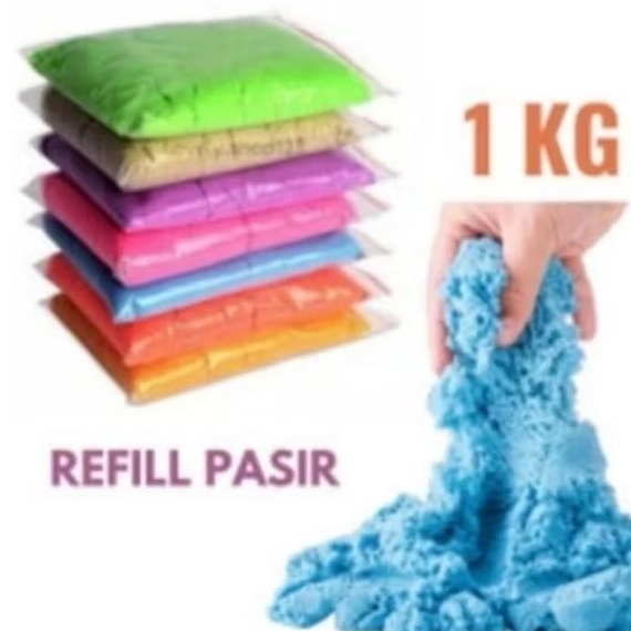 refill pasir kinetik mainan anak pasir warna warni 1kg
