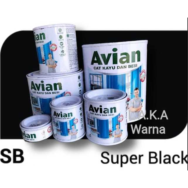Cat Avian Kayu Besi 25cc 50cc 100cc 200cc Warna Super Black (Hitam)