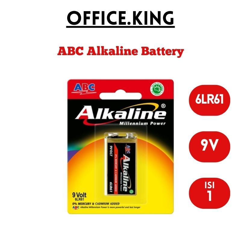 ABC ALKALINE BATTERY 9V BATERAI ALKALIN Batre 9 VOLT (6LR61)