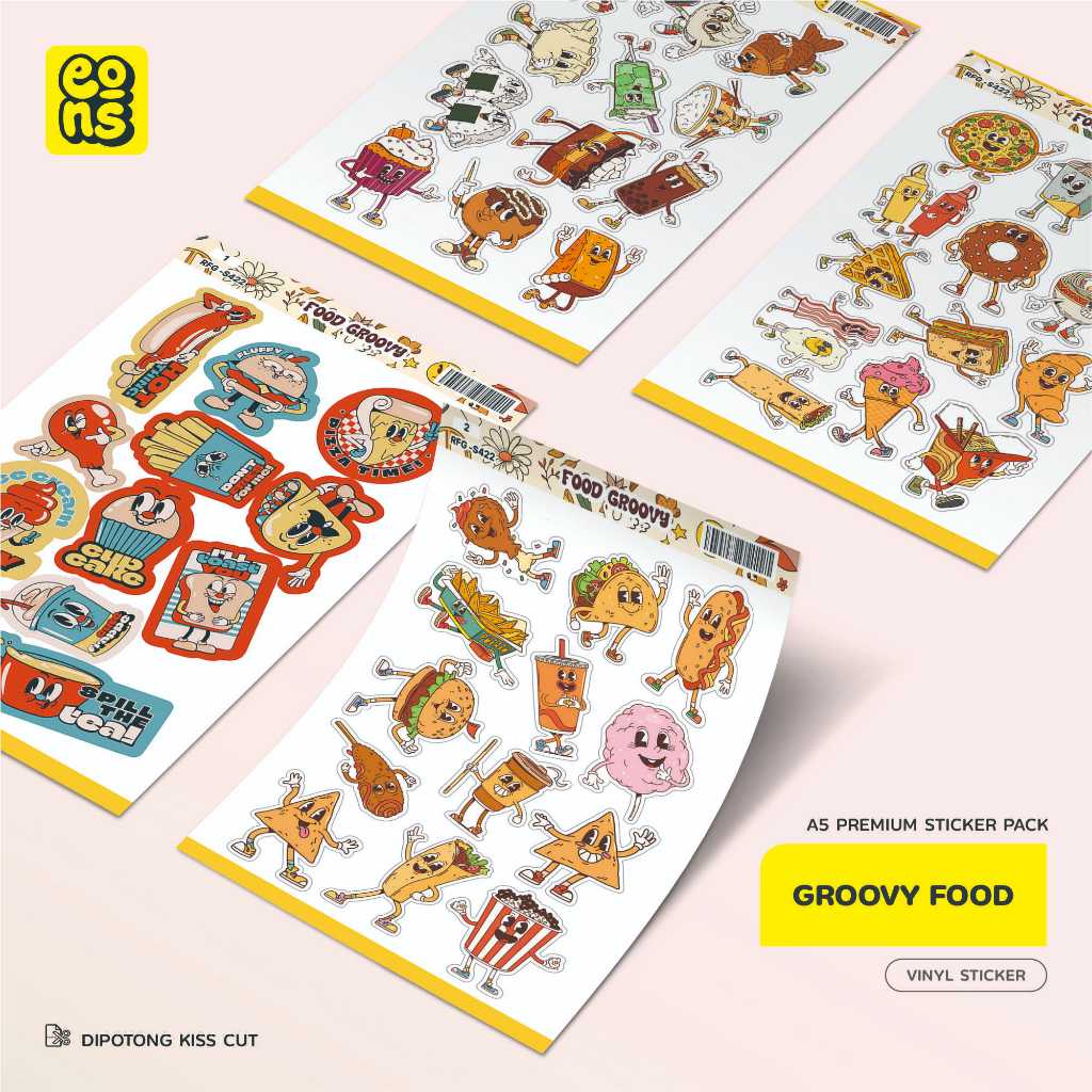 

Stiker Pack GROVE FOOD Waterproof Aesthetic- untuk Laptop, Motor, dan Helm - Paper Stationery