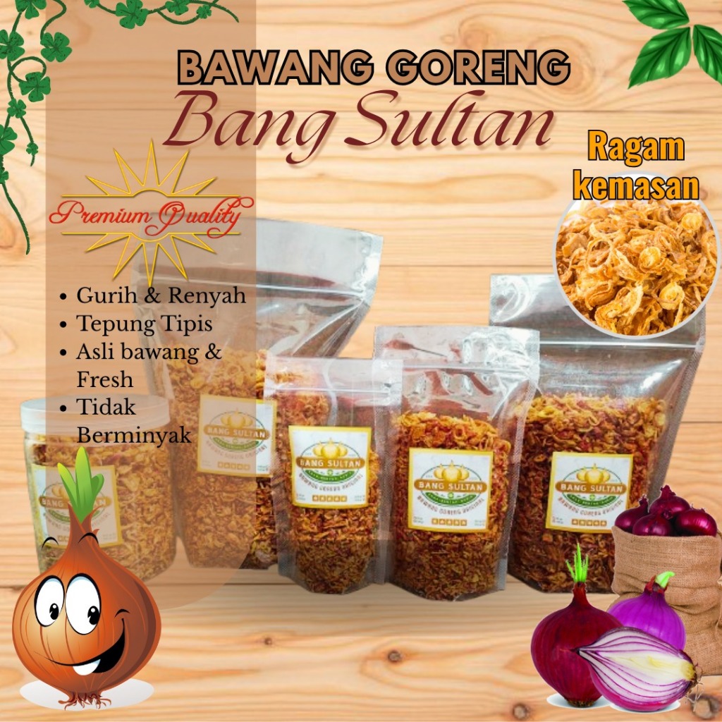 

50GR 100GR 250GR 500GR BAWANG GORENG PREMIUM ASLI KRIUK RENYAH SIAP SAJI TANPA CAMPURAN