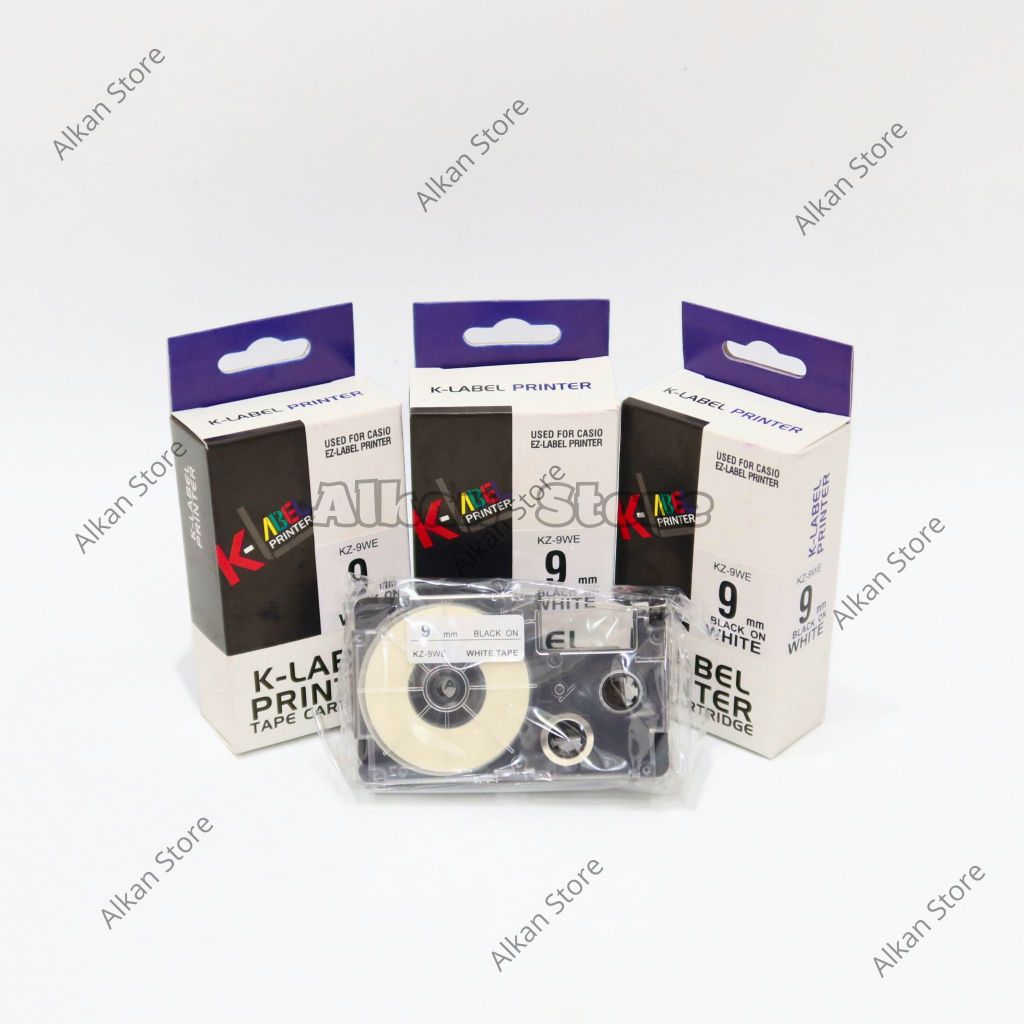 

K-Label Printer Tape Catridge for Casio 9mm KZ-9WE Label for Casio 9mm