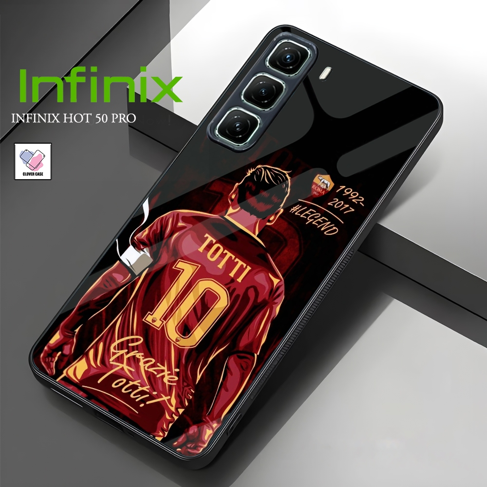 [BL45]  Case Glossy Case | INFINIX HOT 50 PRO | CASE KEKINIAN LUCU |  Casing Hp Kilau Motif AS ROMA