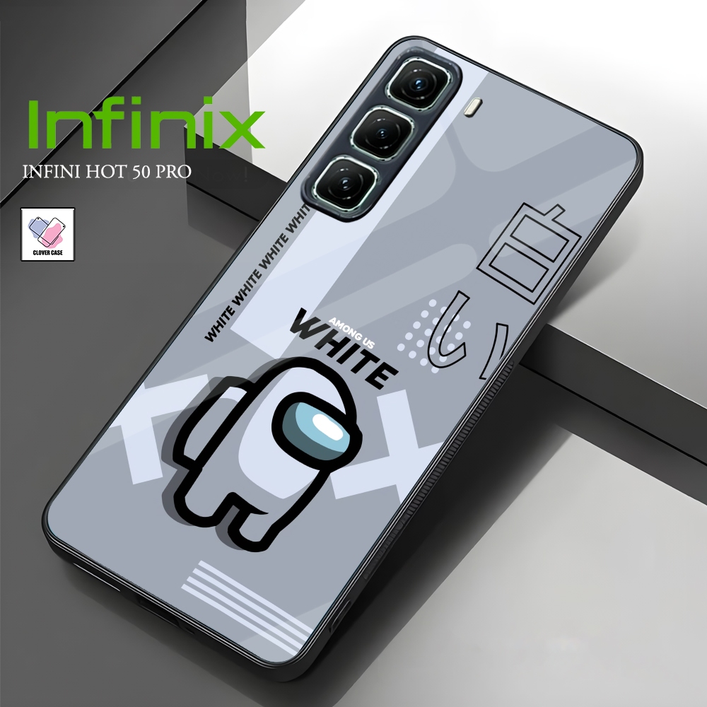 [TH95]  Case Glossy Case | INFINIX HOT 50 PRO | CASE KEKINIAN LUCU |  Casing Hp Kilau Motif AMONG US
