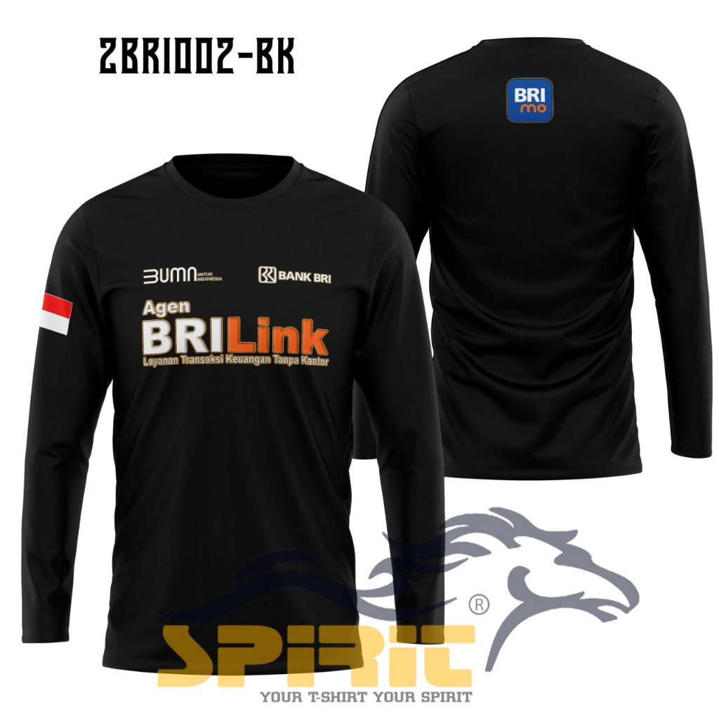 Baju Agen BRI Link BUMN Kaos Brilink Katun 24s Lengan Panjang All Size Jumbo Kaos Brilink Terbaru