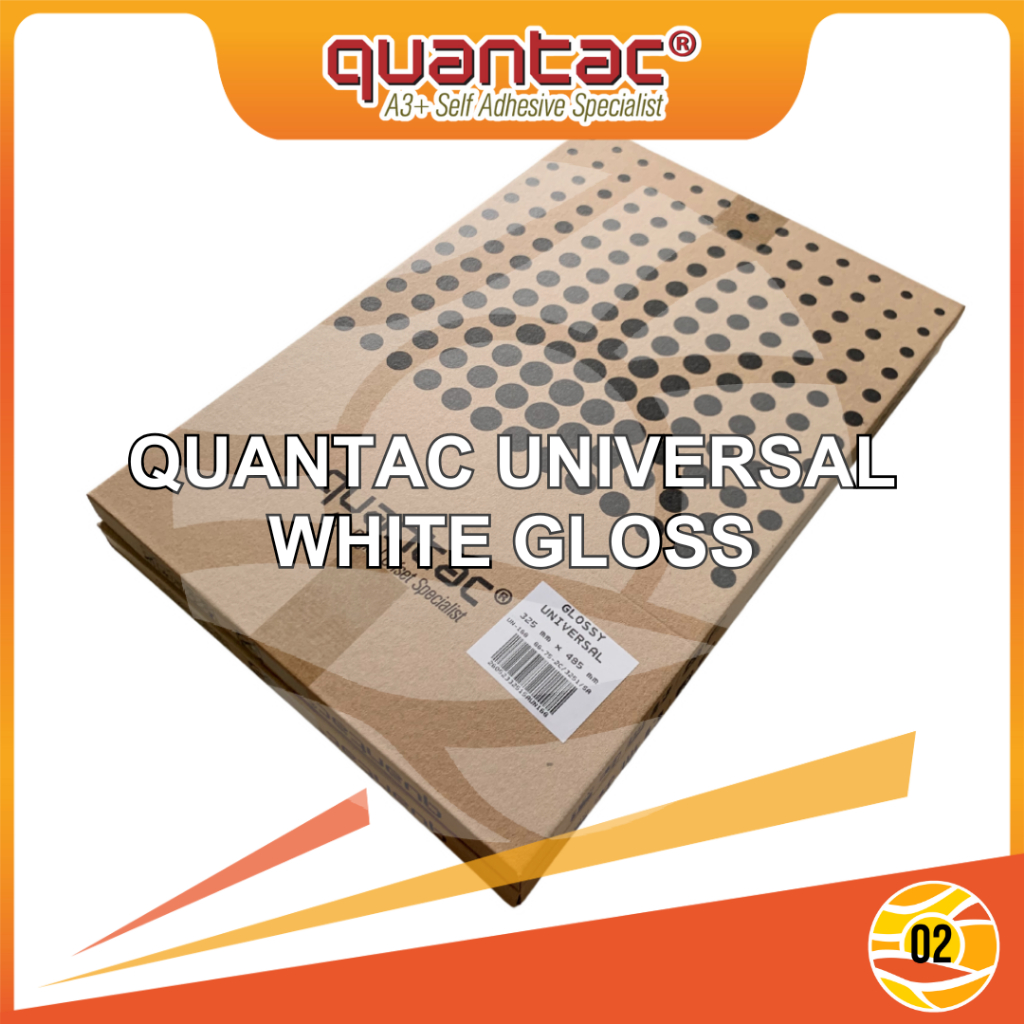 

Paket Hemat Quantac Universal 5 Pack Sticker Vinyl White Gloss White Matte Transparan Digital Print Laser Toner Stiker Plastik Anti Air Tidak Mudah Sobek A3+