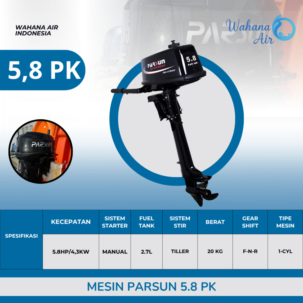MESIN PARSUN 5,8 PK | MESIN TEMPEL | MESIN PERAHU KARET | MESIN PERAHU RESCUE | MESIN PERAHU KARET 5