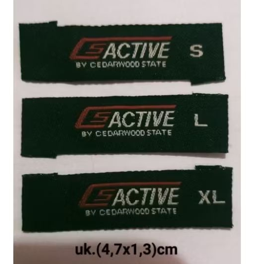 

label merek brand label (main size) tag CS active