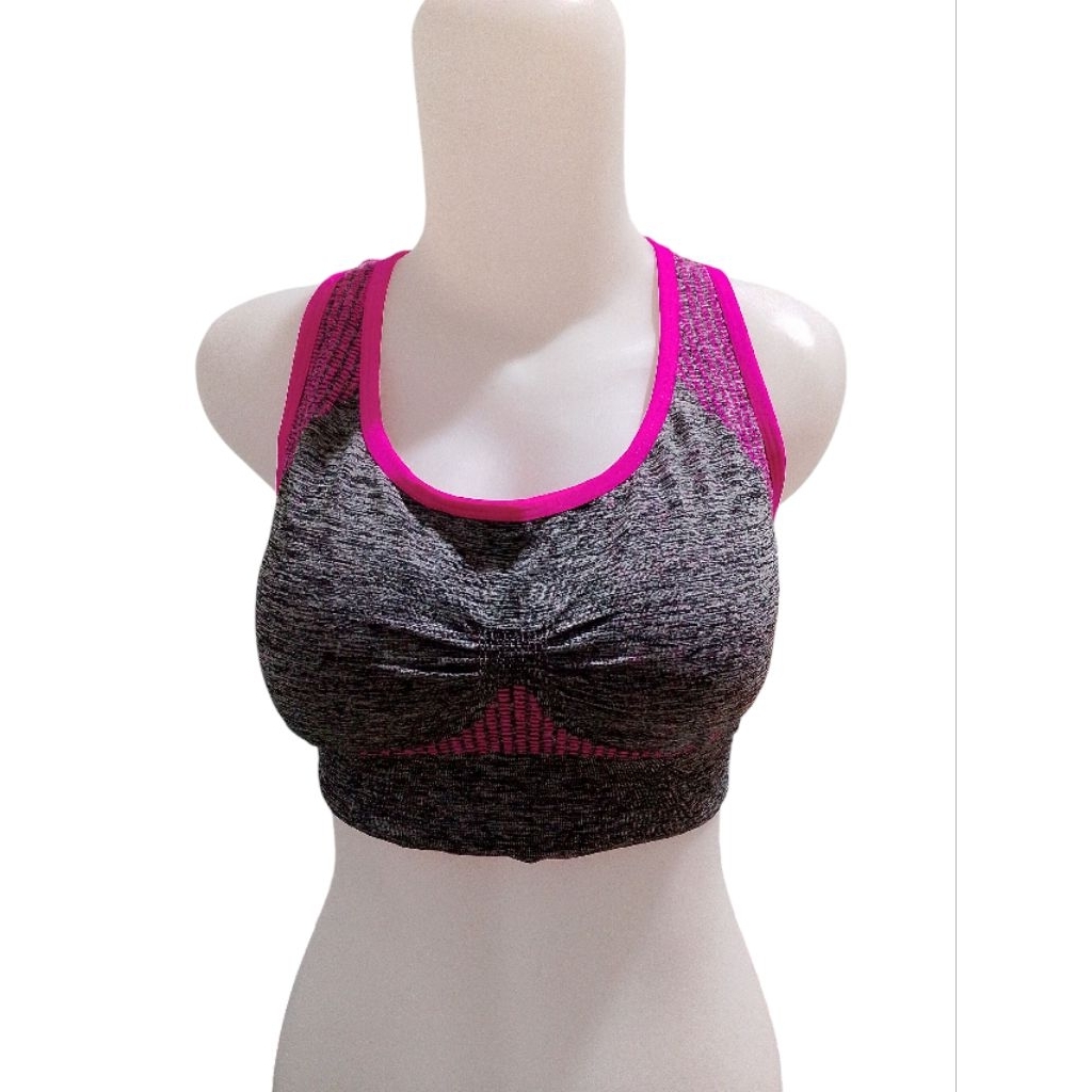 BH sport wanita resleting depan warna cerah