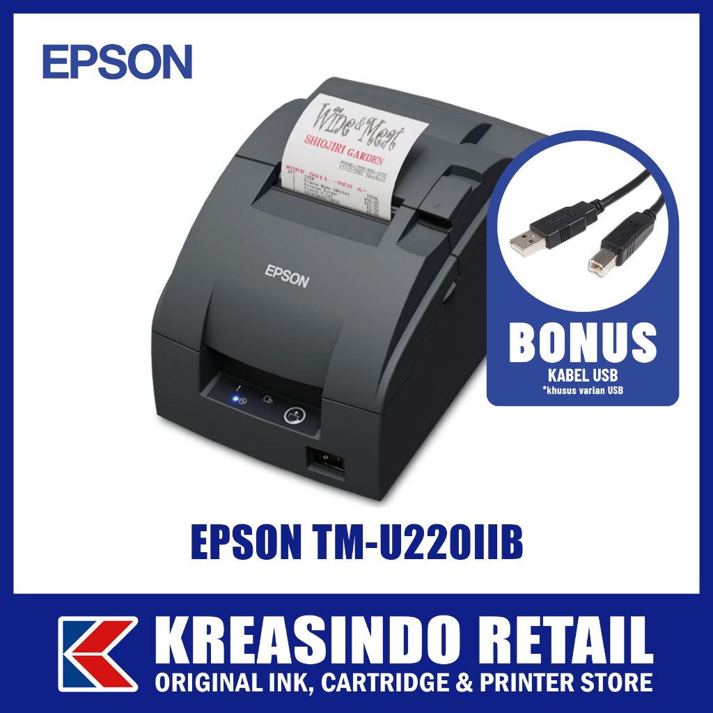 Epson TM-U220IIB TM U220II B Dot Matrix Auto Cutter Receipt Printer (Pengganti TM-U220B TMU 220B TM 