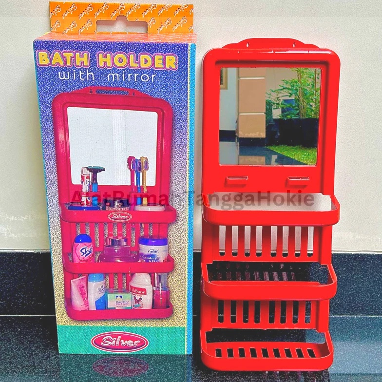 KODE K5H Rak Kamar Mandi Dinding Sabun Tempel Kosmetik Make Up Kaca Gantung Tempat Sabun Kaca Ukuran