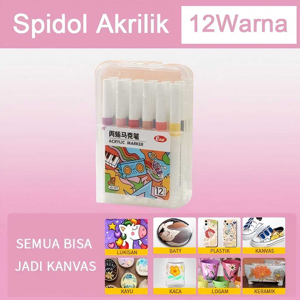 

Acrylic Marker Spidol Akrilik 12Warna