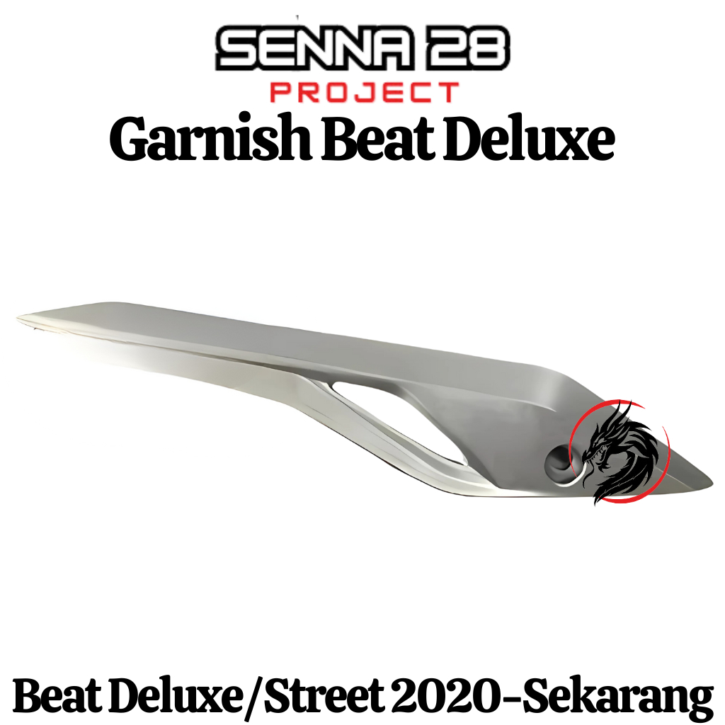 Cover tutup tameng pelindung knalpot beat deluxe street new led 2020 K1A set aksesoris garnish silve