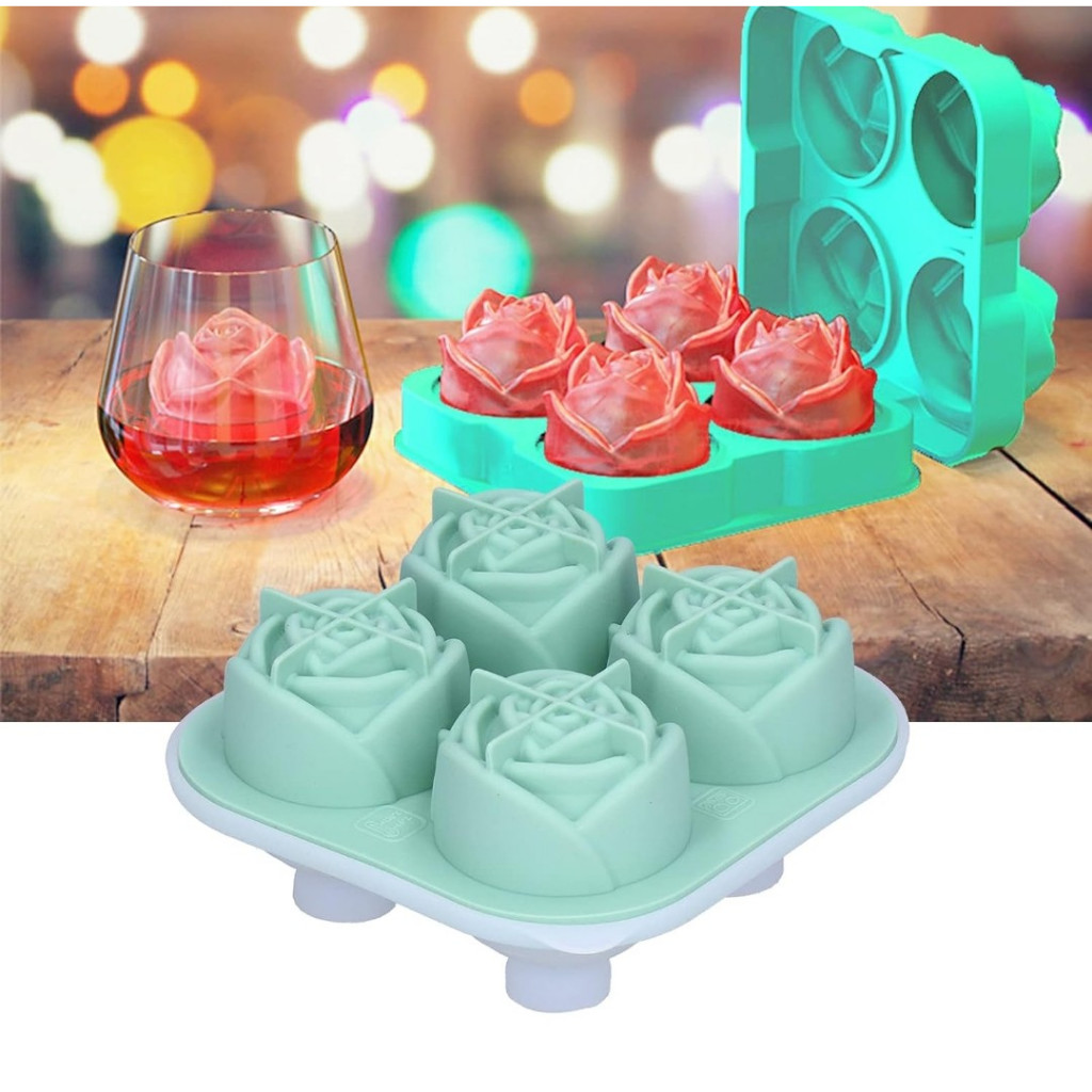 Cetakan agar mawar silikon / Cetakan silikon puding coklat mawar / Cetakan es batu mawar