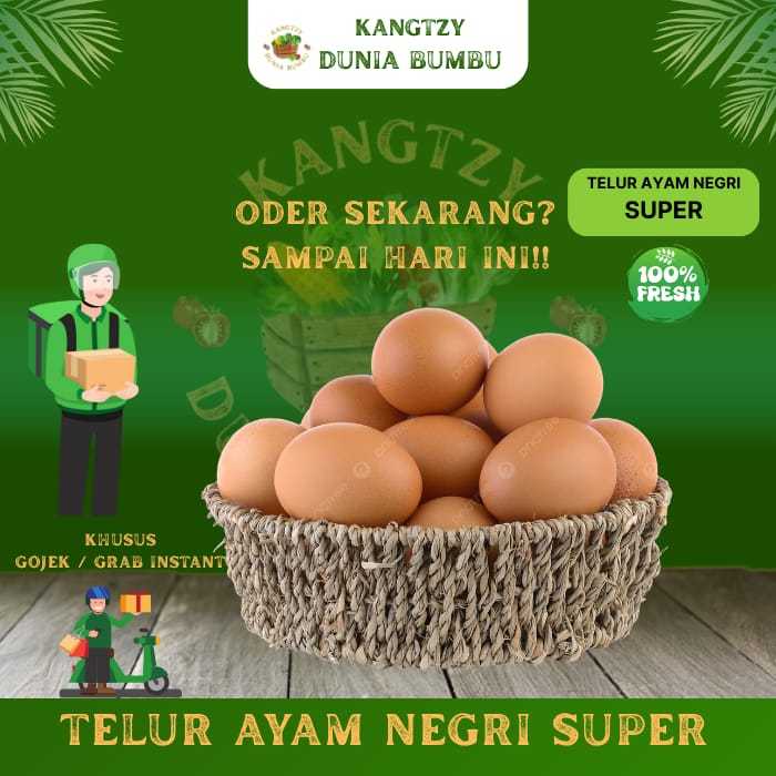 

Telur ayam negri kualitas super ukuran kemasan 1kg, 500g, 250g, 100g DB24