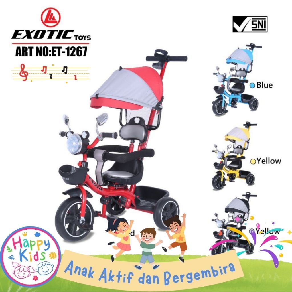 Sepeda Roda 3 Anak Tricycle Exotic ET 1267