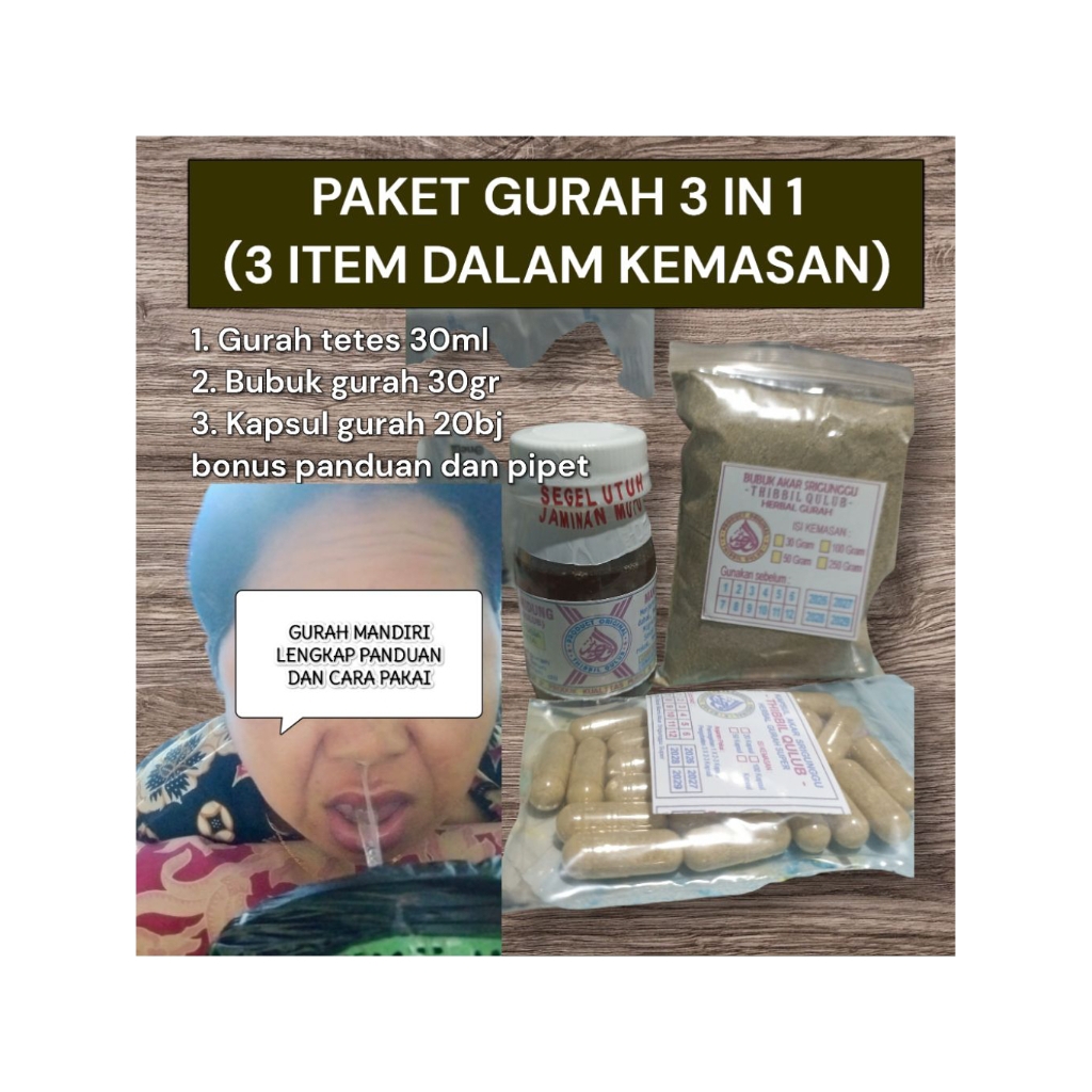 Paket Gurah Hidung 3 in 1 (Gurah Tetes + Bubuk Gurah + Kapsul Gurah)