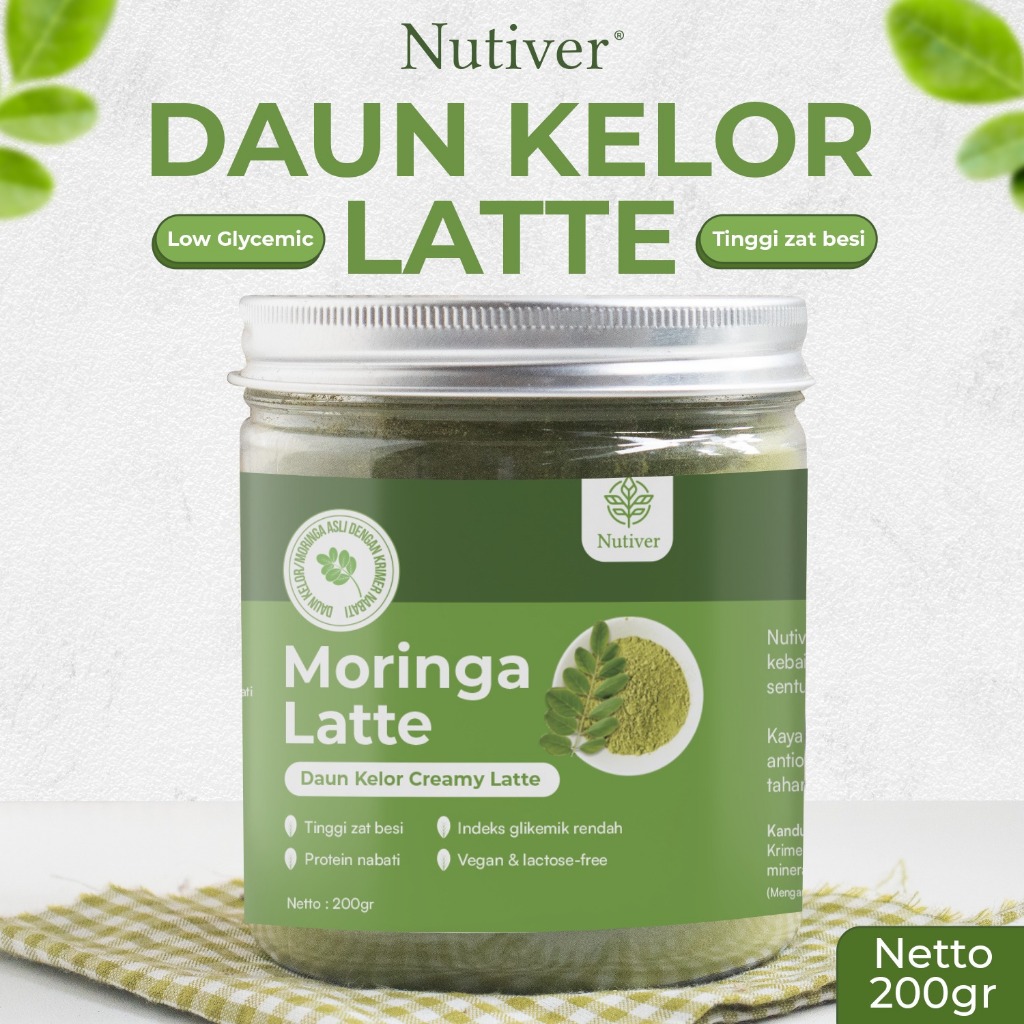 

NUTIVER Morigana Latte Minuman Daun Kelor Bubuk Kelor Latte Vegan Moringa Powder Friendly & Bebas Laktosa 200gr