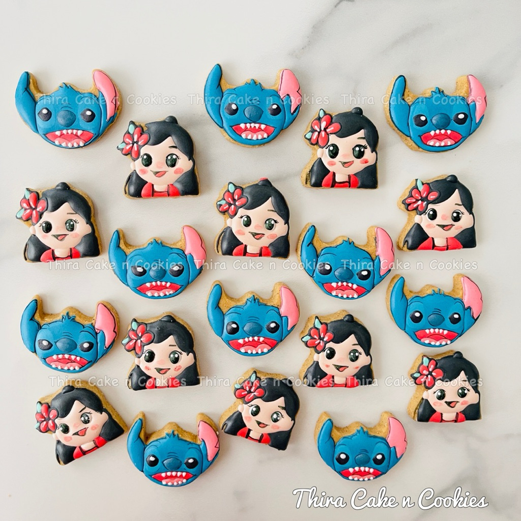 

SALE 7.7 gluten free less sugar cookies lilo n stitch kue kering kukis karakter hias icing sugar halal