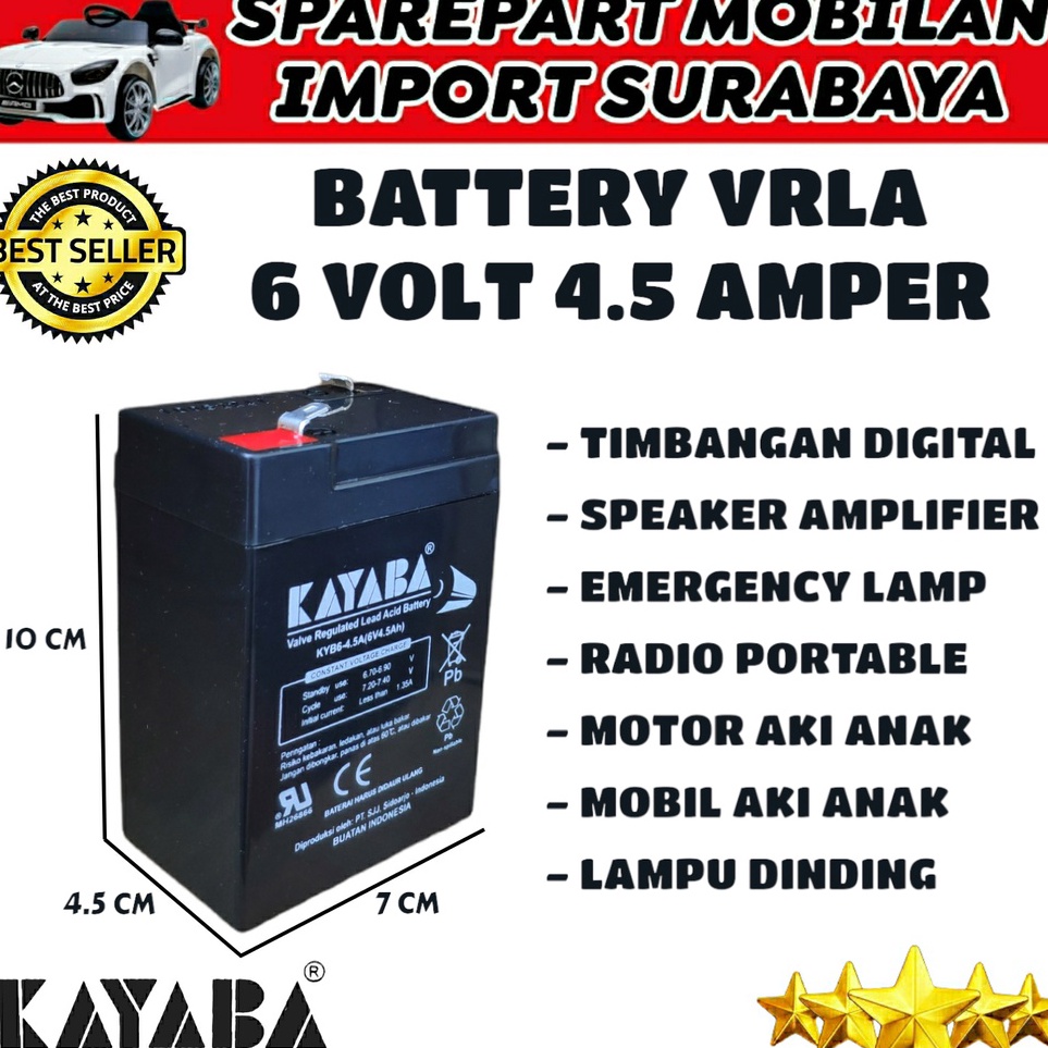KODE A52V KAYABA 6V 45AH ORIGINAL VRLA BATERAI MOTOR VESPA MAINAN ANAK TIMBANGAN DIGITAL LAMPU DINDI