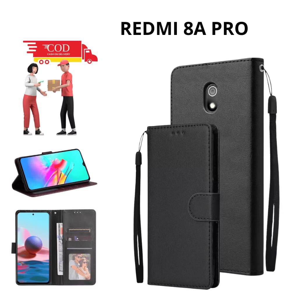 Casing Flip Polos Redmi 8a Pro Casing Flip Wallet Dompet