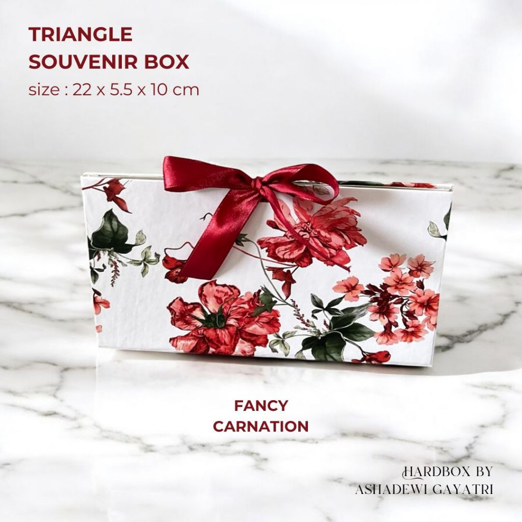 

HARDBOX BY ASHADEWI - TRIANGLE SOUVENIR BOX (22X5.5X10) - FANCY CARNATION | BOX MAKE UP / SKINCARE