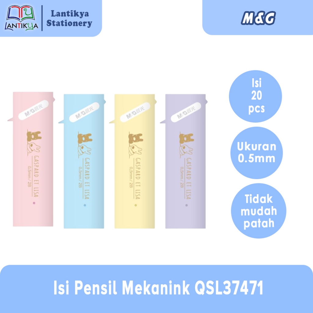 

Refil Pencil Mechanic M&G Gaspard et Lisa Isi Pensil Mekanik 2B Tip 0.5 mm #QSL37471 Warna Pastel - Satuan/ Isi pensil mekanik