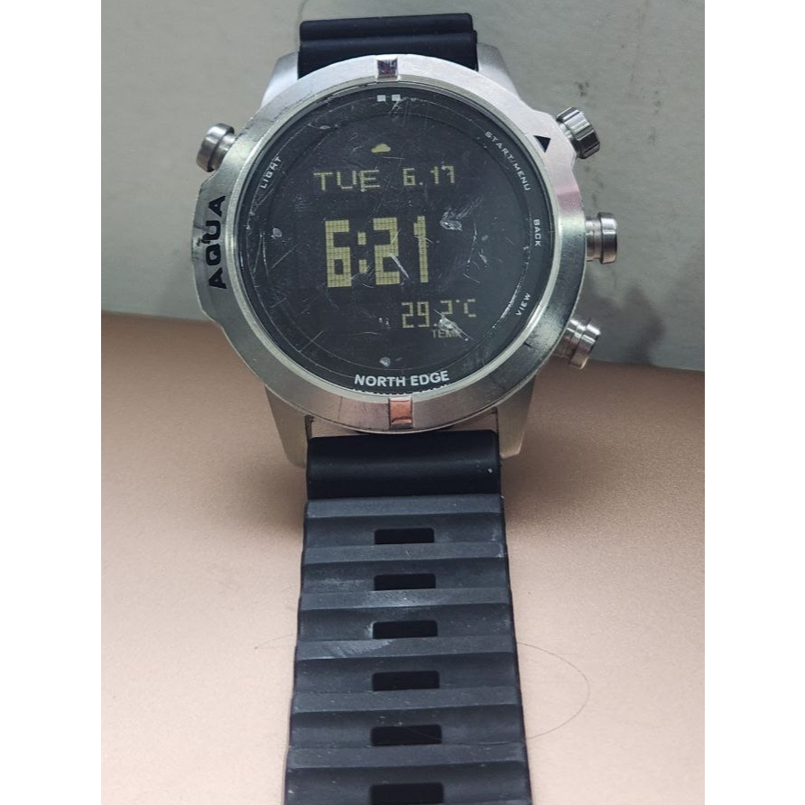 Jam Tangan Digital Aqua North Edge Black Dial