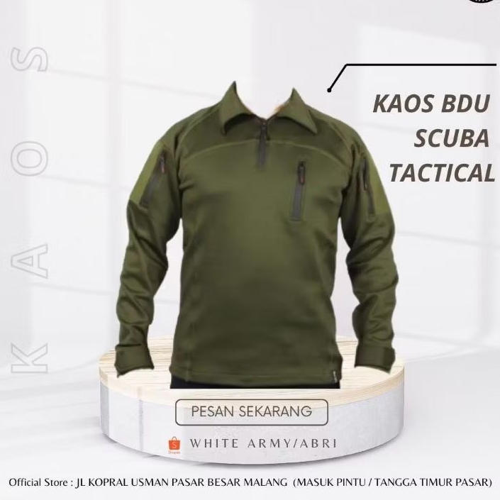 QH BAJU/KAOS BDU SCUBA TACTICAL/BAJU BDU FULL SCUBA POLOS LENGAN PANJANG/KAOS TEBAL TACTICAL