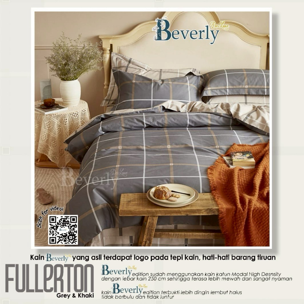 SPREI SET  BAHAN KATUN BEVERLY MOTIF FULLERTON