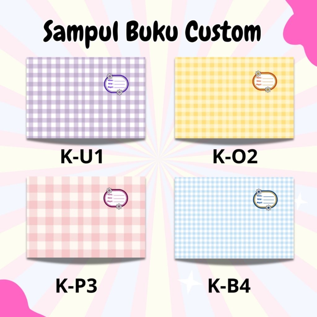 

sampul buku custom-sampul buku sekolah-sampul buku SIDU KECIL - sampul buku lucu-sampul buku kotak kotak-sampul buku kecil