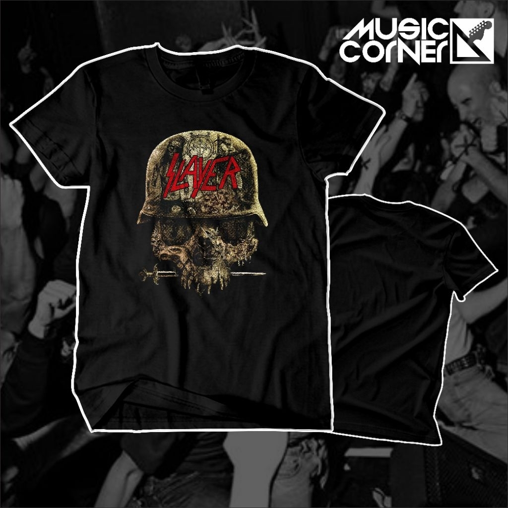 Music corner - Kaos Band Slayer/Baju Band Slayer/Kaos Music Slayer Tengkorak.