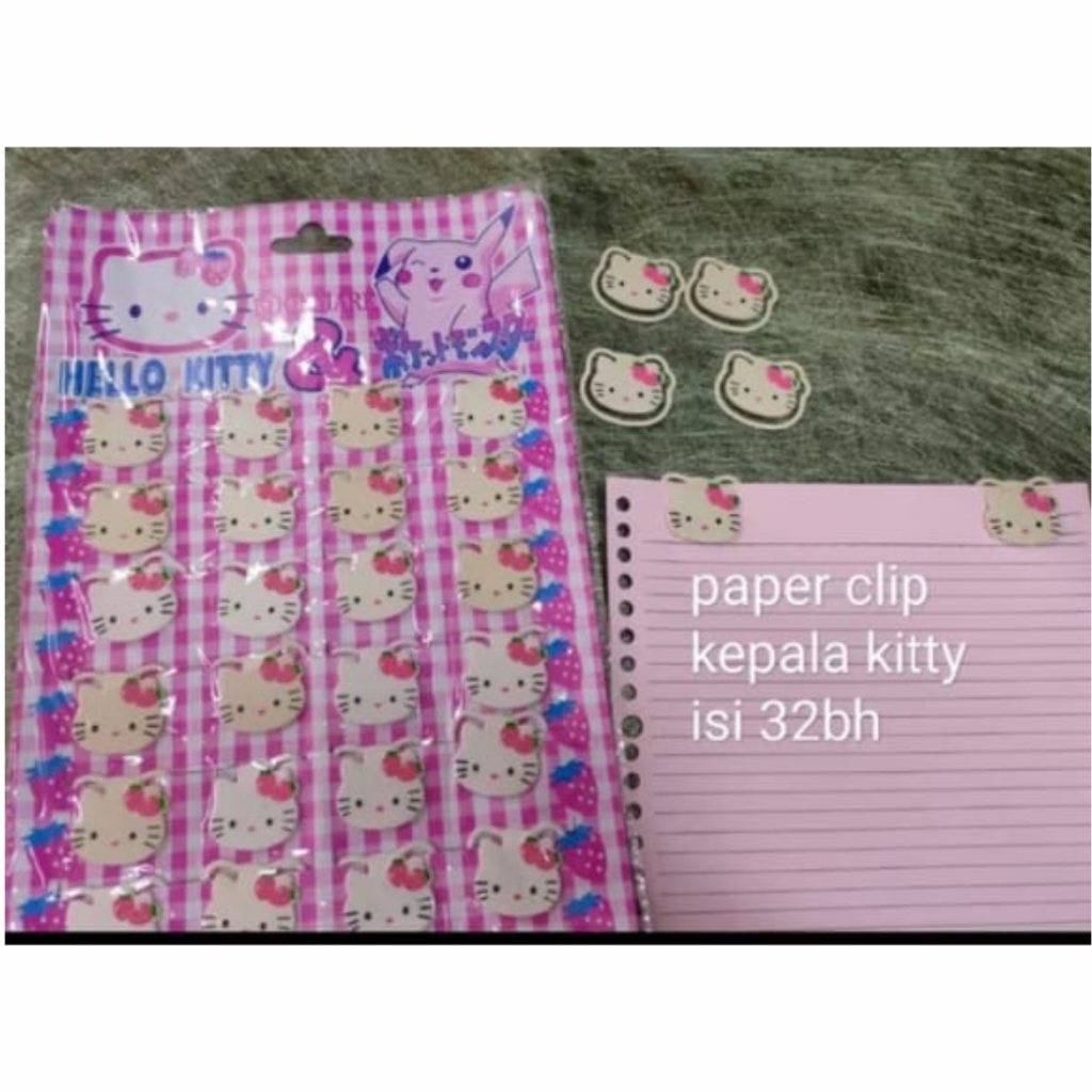 

Paper Clip Hello Kitty 32 pcs + Gratis Pouch / Penjepit Kertas Bentuk Hello Kitty 32pcs