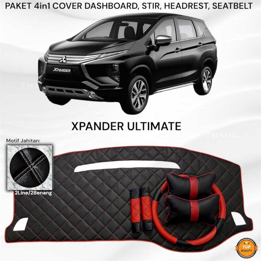 Paket Xpander Ultimate Cover Dashboard Stir Headrest Seatbelt Kulit Aksesoris Interior Mobil Variasi
