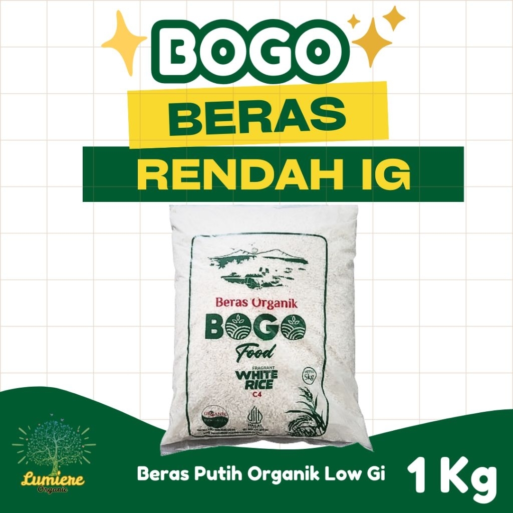 

Beras Organik BOGO - Beras Putih Organik (Low GI)/Beras Diabet & Beras Mentik Wangi & Beras Mentik Susu