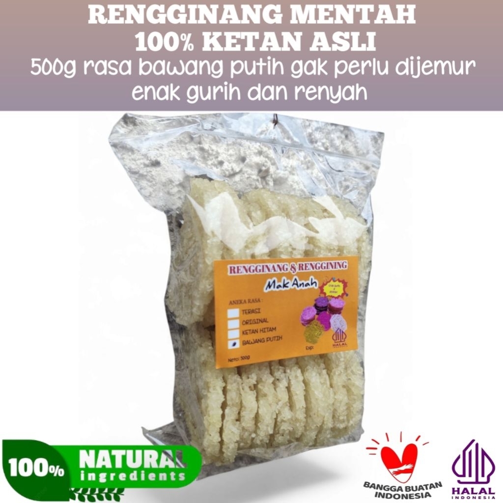 

Rengginang Mentah 500g Ketan Asli Rasa Bawang Putih Enak Gurih Dan Renyah
