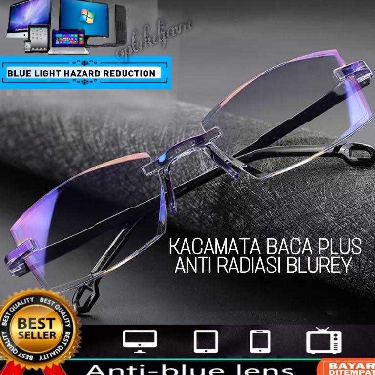 KODE I96C Kacamata Baca Blueray ukuran 1 15  175  2  25  3  Kacamata Plus Baca Antiradiasi Computer 