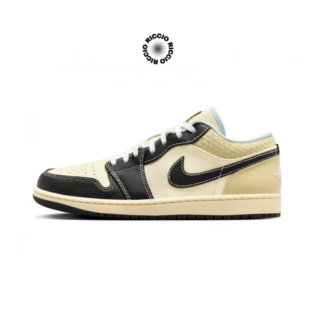 Sepatu Air Jordan - Air Jordan 1 Low SE Coconut Milk Black Muslin Original